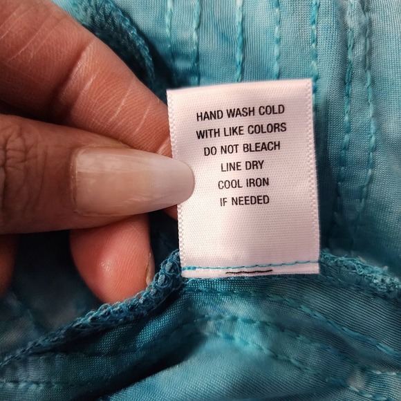 Sami & Jo Asymmetrical Tunic Top 2X Aqua Green Boho Fairycore Sequin Embroidered - Picture 7 of 10